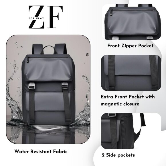 Laptop Business Backpack for Men For College & Travel Waterproof Anti Theft BLUE - Picture 3 of 13